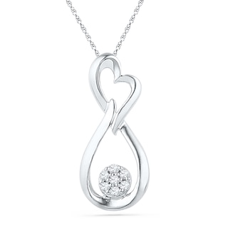 0.13 CT. T.W. Diamond Infinity Heart Pendant in Sterling Silver|Peoples Jewellers