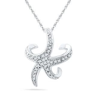 0.20 CT. T.W. Diamond Starfish Pendant in Sterling Silver|Peoples Jewellers