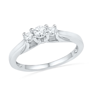 0.25 CT. T.W. Diamond Three Stone Promise Ring in 10K White Gold|Peoples Jewellers