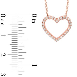 Lab-Created White Sapphire Small Heart Pendant in Sterling Silver with 14K Rose Gold Plate|Peoples Jewellers