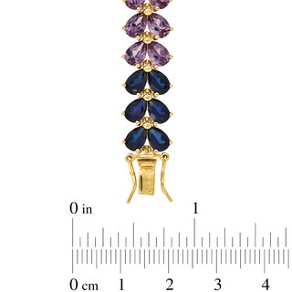 Pear-Shaped Lab-Created Multi-Gemstone Bracelet in Sterling Silver with 18K Gold Plate - 7.25"|Peoples Jewellers