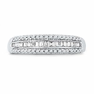 0.25 CT. T.W. Baguette Diamond Band in 10K White Gold|Peoples Jewellers