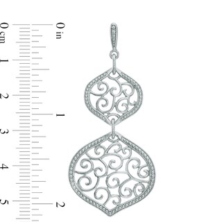 Filigree Double Drop Earrings in Sterling Silver|Peoples Jewellers
