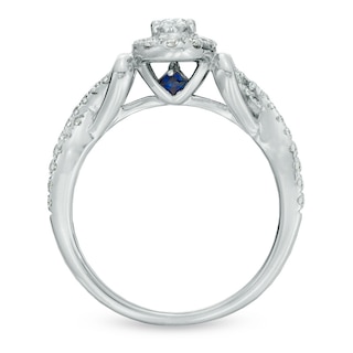 Vera Wang Love Collection 0.70 CT. T.W. Oval Diamond Frame Engagement Ring in 14K White Gold|Peoples Jewellers
