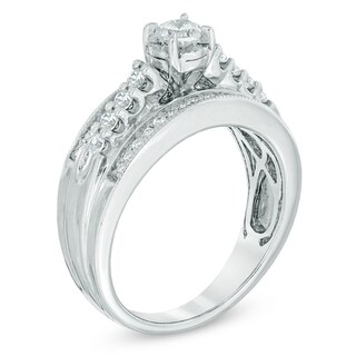 0.50 CT. T.W. Diamond Vintage-Style Engagement Ring in 10K White Gold|Peoples Jewellers