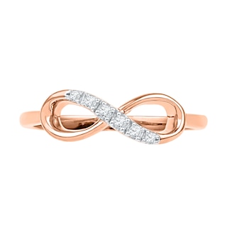 Diamond Accent Infinity Ring in 10K Rose Gold|Peoples Jewellers