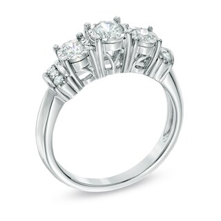 0.50 CT. T.W. Diamond Past Present Future® Engagement Ring in 10K White Gold|Peoples Jewellers