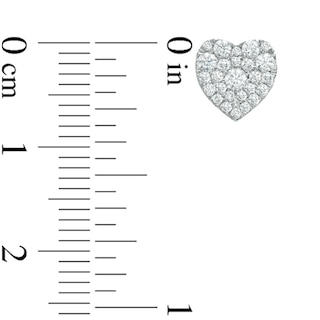 0.50 CT. T.W. Diamond Heart-Shaped Cluster Stud Earrings in 10K White Gold|Peoples Jewellers