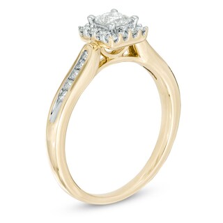 0.50 CT. T.W. Princess-Cut Diamond Frame Engagement Ring in 14K Gold|Peoples Jewellers