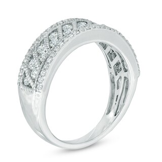0.75 CT. T.W. Diamond Vintage-Style Anniversary Band in 14K White Gold|Peoples Jewellers