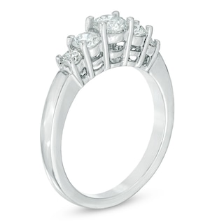 1.00 CT. T.W. Diamond Five Stone Engagement Ring in 14K White Gold|Peoples Jewellers