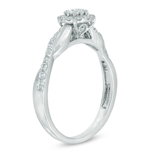 0.50 CT. T.W. Diamond Twist Engagement Ring in 10K White Gold|Peoples Jewellers