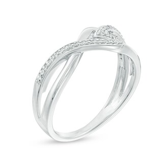 0.12 CT. T.W. Diamond Looped Ring in Sterling Silver|Peoples Jewellers