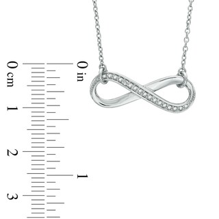 0.09 CT. T.W. Diamond Sideways Infinity Necklace in Sterling Silver|Peoples Jewellers