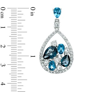 Multi-Shaped Blue and White Topaz Drop Earrings in Sterling Silver|Peoples Jewellers