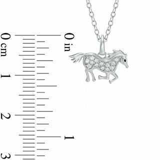 0.04 CT. T.W. Diamond Galloping Horse Pendant in Sterling Silver|Peoples Jewellers
