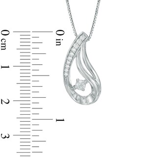 0.18 CT. T.W. Certified Canadian Diamond Abstract Teardrop Pendant in Sterling Silver (I/I2)|Peoples Jewellers