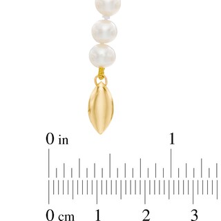 5.0-6.0mm Freshwater Cultured Pearl Strand Necklace with 14K Gold Clasp-16"|Peoples Jewellers