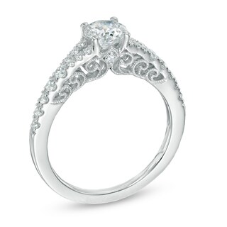 1.00 CT. T.W. Diamond Split Shank Engagement Ring in 14K White Gold|Peoples Jewellers