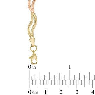 Wavy Link Bracelet in 10K Tri-Tone Gold
