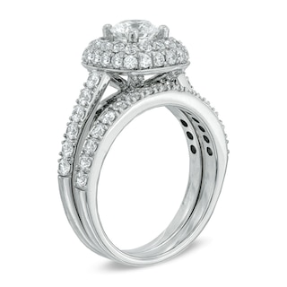 2.00 CT. T.W. Diamond Frame Bridal Set in 14K White Gold|Peoples Jewellers