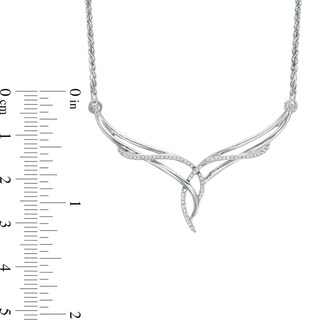 0.15 CT. T.W. Diamond Chevron Flames Necklace in Sterling Silver - 16"|Peoples Jewellers