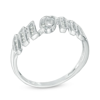 0.13 CT. T.W. Diamond "MOM" Ring in Sterling Silver|Peoples Jewellers