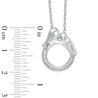 0.10 CT. T.W. Diamond Motherly Love Circle Pendant in Sterling Silver|Peoples Jewellers