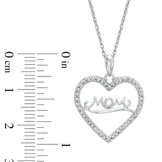 Diamond Accent "MOM" Heart Pendant in 10K White Gold|Peoples Jewellers