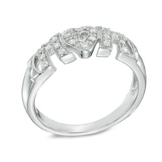 0.10 CT. T.W. Diamond "MOM" Ring in Sterling Silver|Peoples Jewellers