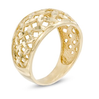 Diamond-Cut Basket Weave Ring in 10K Gold|Peoples Jewellers