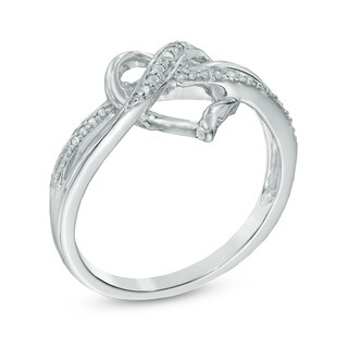 Diamond Accent Swirled Heart Ring in Sterling Silver|Peoples Jewellers