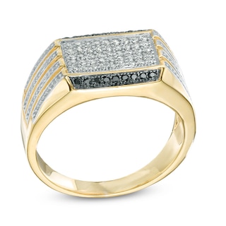 Men's 0.33 CT. T.W. Black and White Diamond Ring in 10K Gold|Peoples Jewellers