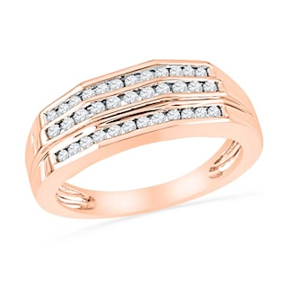 Men's 0.50 CT. T.W. Diamond Wedding Band in 10K Rose Gold|Peoples Jewellers
