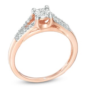 Diamond Accent Split Shank Promise Ring in 10K Rose Gold|Peoples Jewellers