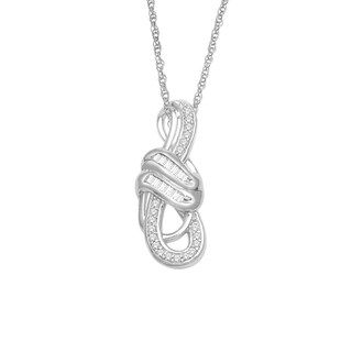 0.10 CT. T.W. Diamond Overlay Infinity Pendant in 10K White Gold|Peoples Jewellers