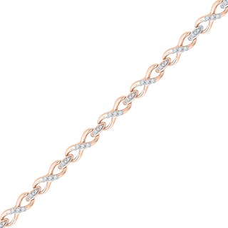 0.50 CT. T.W. Diamond Infinity Link Bracelet in 10K Rose Gold - 7.25"|Peoples Jewellers