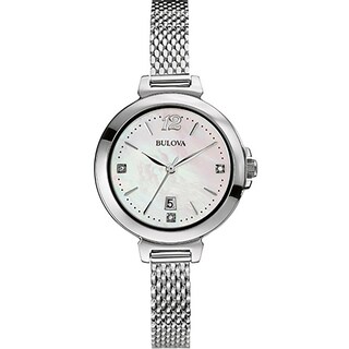 Ladies' Bulova Diamond Accent Watch with Mother-of-Pearl Dial (Model: 96P150)|Peoples Jewellers