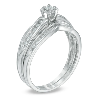 0.16 CT. T.W. Diamond Bridal Set in Sterling Silver|Peoples Jewellers