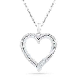 0.20 CT. T.W. Diamond Heart Pendant in Sterling Silver|Peoples Jewellers