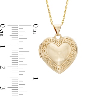 Heart Scroll Locket Pendant in 10K Gold|Peoples Jewellers