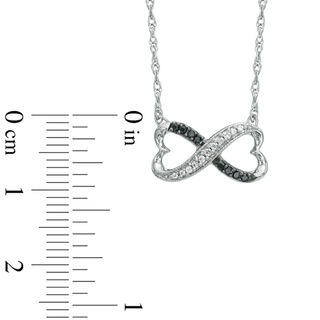 0.10 CT. T.W. Black Diamond Sideways Heart Infinity Pendant in Sterling Silver|Peoples Jewellers