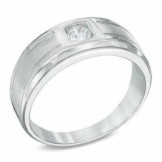 Men's 0.23 CT. Diamond Solitaire Ring in 10K White Gold|Peoples Jewellers