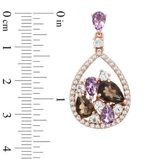 Multi-Gemstone Drop Earrings in Sterling Silver with 14K Rose Gold Plate|Peoples Jewellers