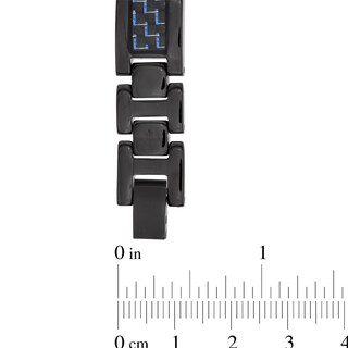 Men's 11.0mm Carbon fibre Link Bracelet in Black Titanium - 8.5"|Peoples Jewellers
