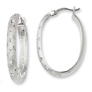 4.0 x 20mm Diamond-Cut Inside-Out Hoop Earrings in Sterling Silver|Peoples Jewellers