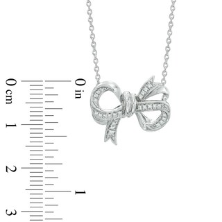 Vera Wang Love Collection 0.19 CT. T.W. Diamond Bow Necklace in Sterling Silver|Peoples Jewellers