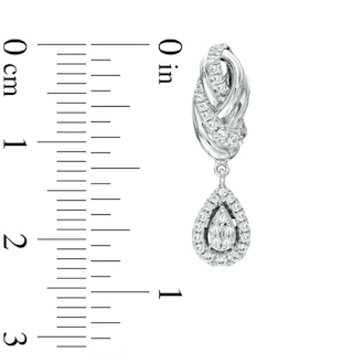 Vera Wang Love Collection 0.35 CT. T.W. Diamond Knot Drop Earrings in 14K White Gold|Peoples Jewellers