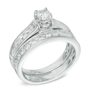 1.00 CT. T.W. Diamond Bridal Set in 14K White Gold|Peoples Jewellers