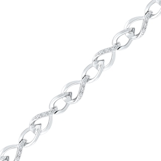 0.10 CT. T.W. Diamond Interlocking Infinity Bracelet in Sterling Silver - 7.5"|Peoples Jewellers